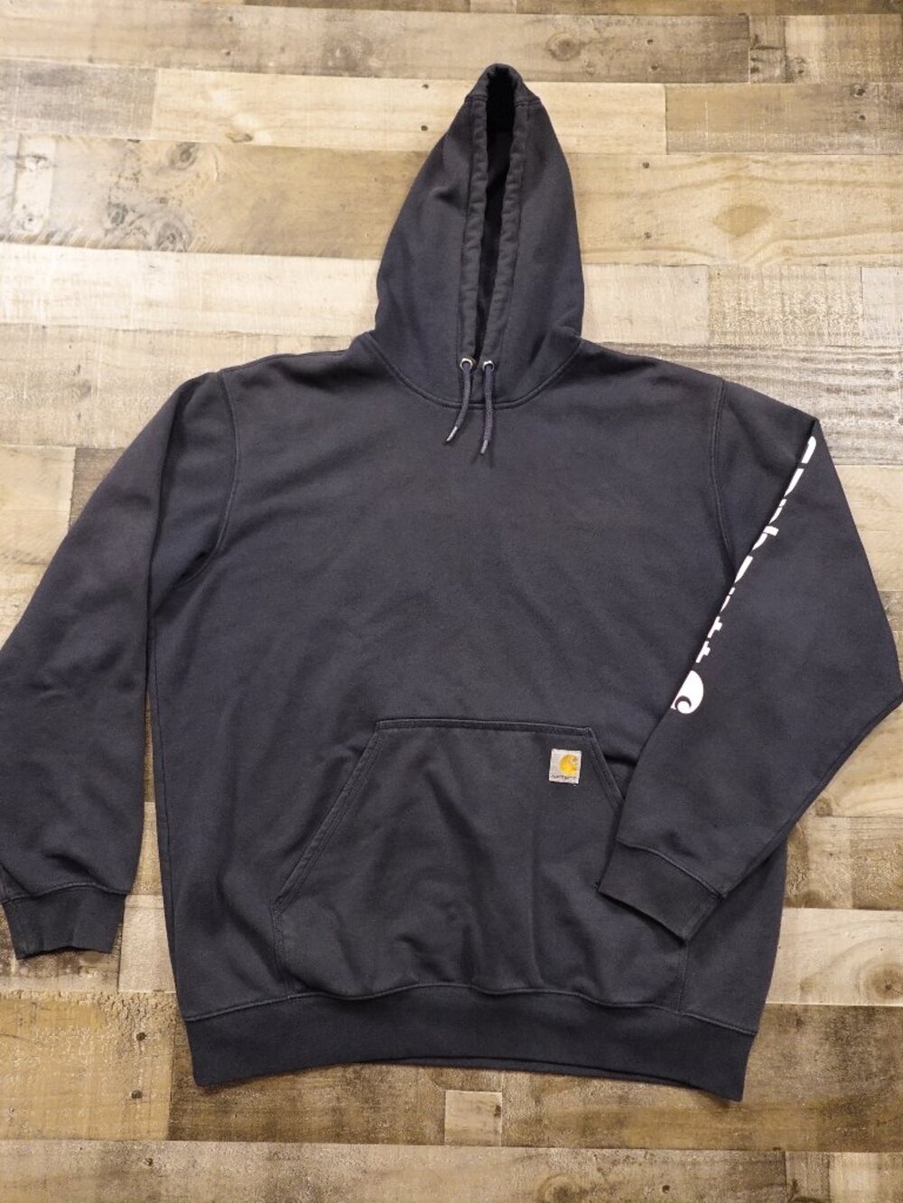 Carhartt Loose‎ Fit Hoodie Men’s XL Washed Black Workwear Heavyweight Pullover
